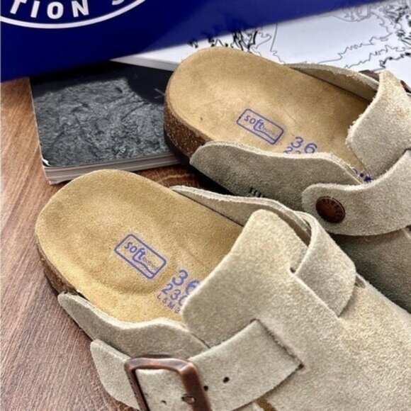 Birkenstock Boston Taupe suede clog sandal - Picture 5 of 5